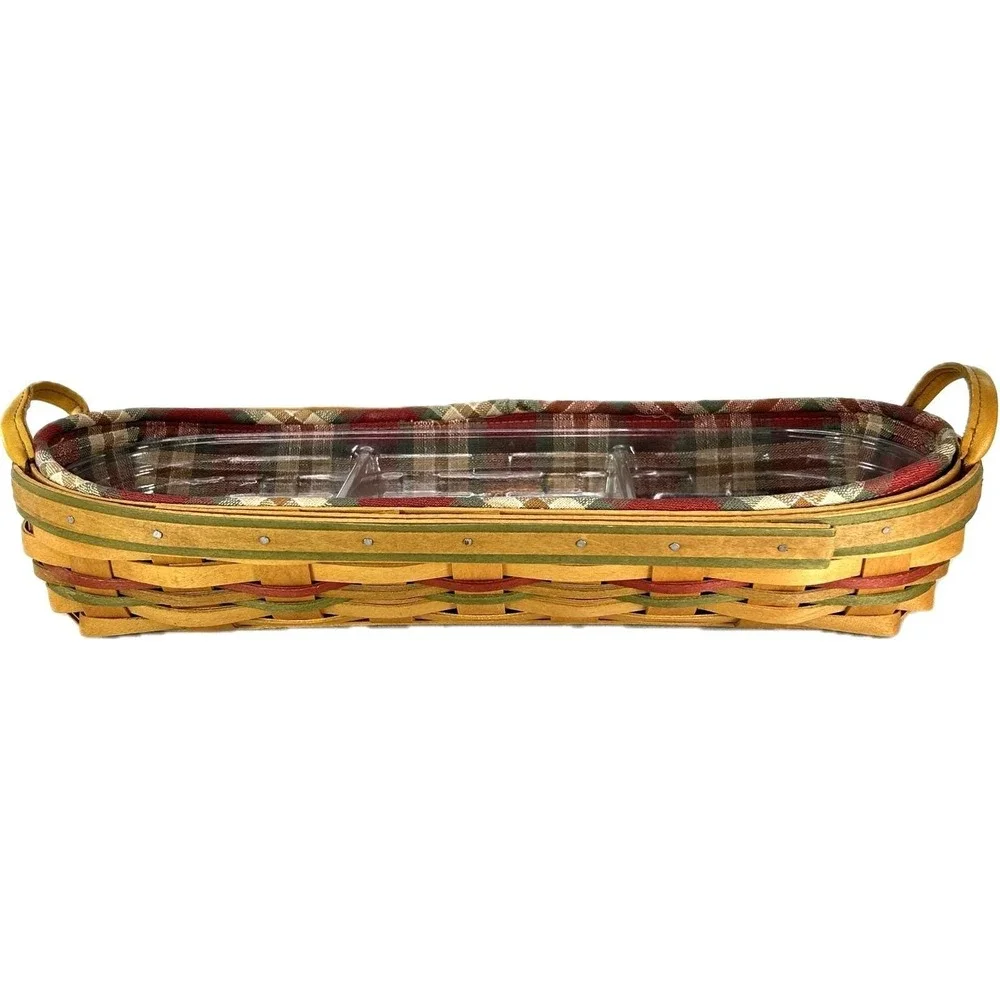Longaberger 2000 Autumn‎ Reflections Small HARVEST BLESSINGS BASKET 2 Protectors